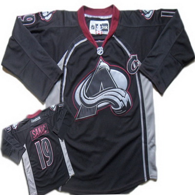 Black Ice NHL Colorado Avalanche 19 Joe Sakic Hockey Jersey-C Patch